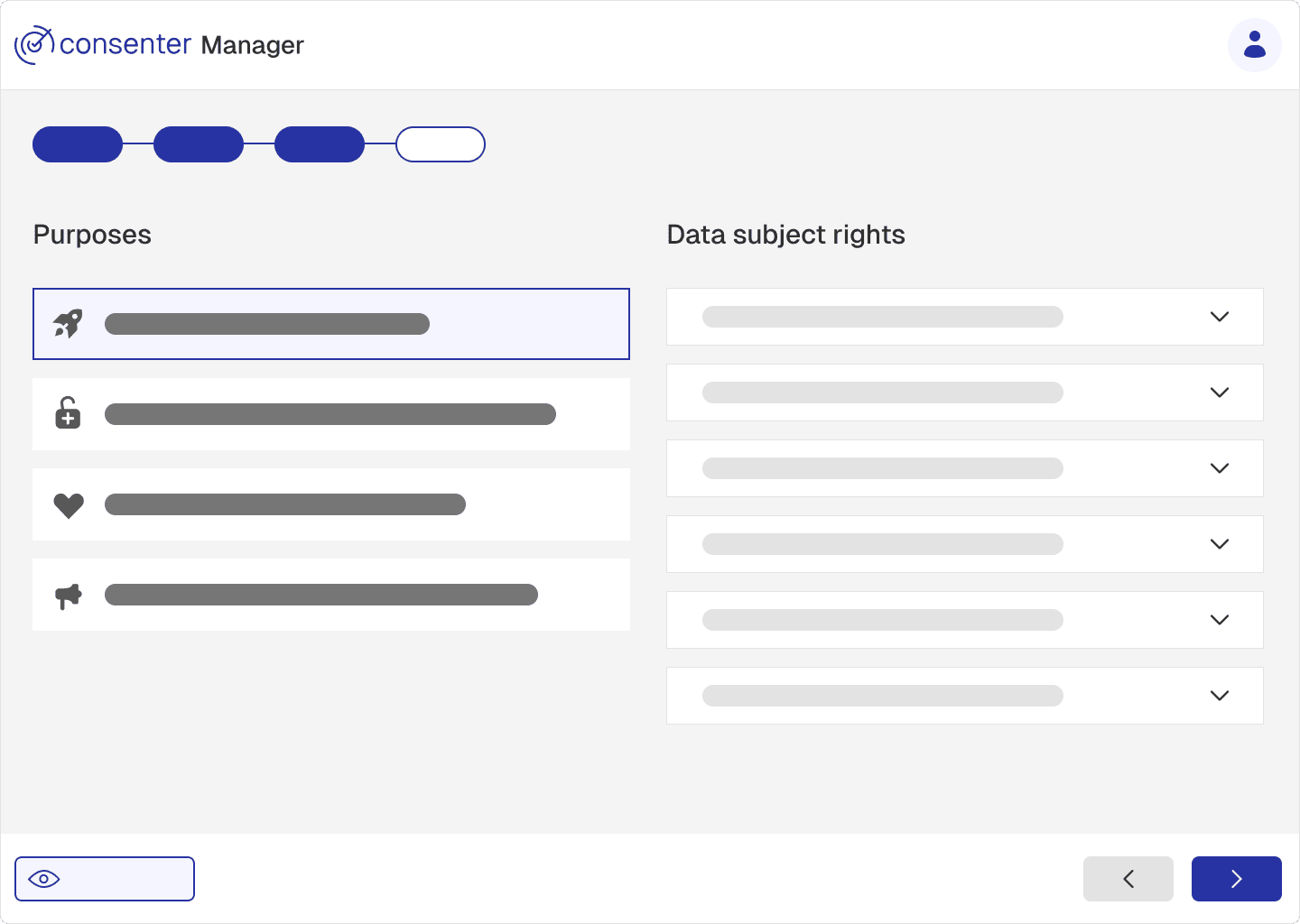 Consenter Manager data subject rights